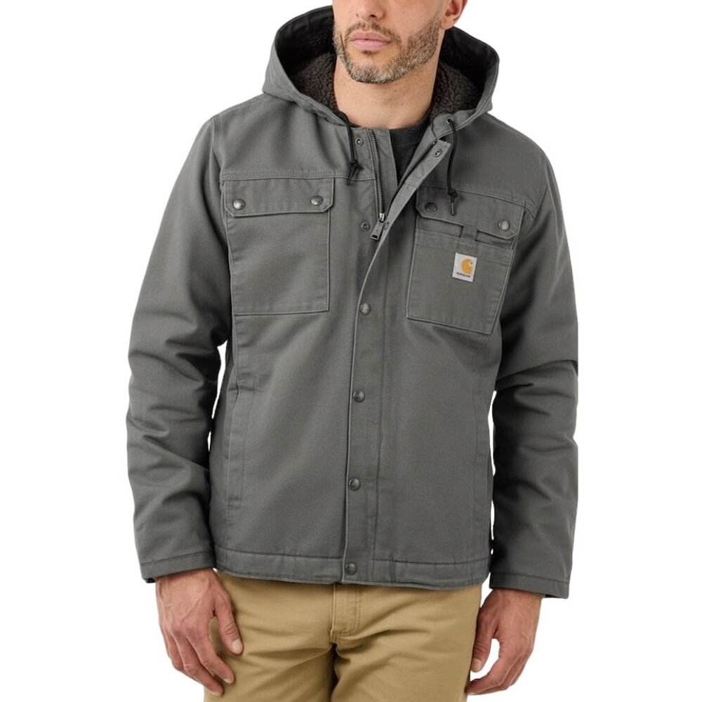Carhartt Bartlett jacket, gray 2XL with hood & sherpa lining, like new condition - Picture 12 of 13